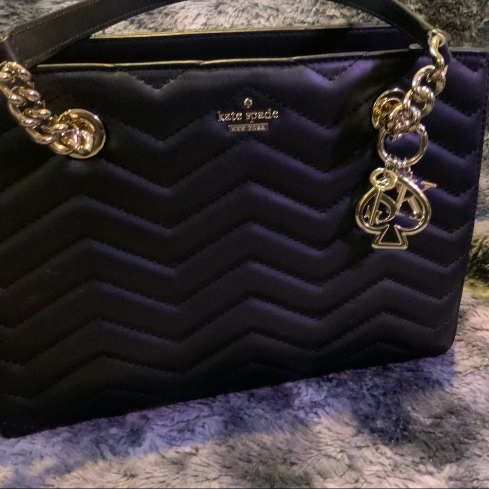 Kate Spade ♠️ *EUC* Reese Park Black Quilted Shoulder Bag-USED ONCE - Picture 14 of 14